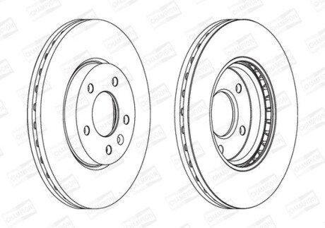 Гальмівний диск пер. Zafira/Ampera/Zafira/Astra/Orlando/Cruze/Volt 09- компл. 2шт CHAMPION 562631CH