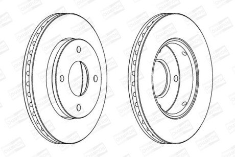 Гальмівний диск перед. Smart Forfour/Colt VI 04- (256x24) компл. 2шт CHAMPION 562575CH