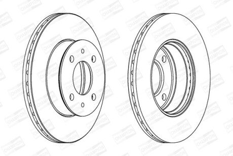 Гальмівний диск перед. Hyundai Accent II 00-05 (241x19) компл. 2шт CHAMPION 562273CH
