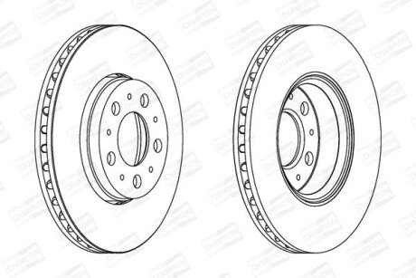 Гальмівний диск перед. S60/S70/S80/V70/XC70 (98-10) компл. 2шт CHAMPION 562244CH
