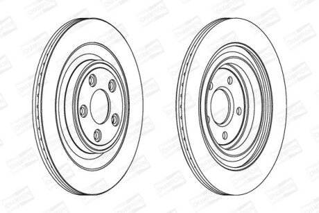 Гальмівний диск зад. S-type/XF/XJ/XK 99- 2.0-5.0 компл. 2шт CHAMPION 563027CH