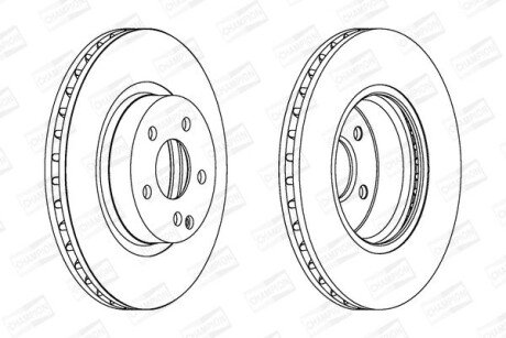 Гальмівний диск перед. MB E-Class (W211) 02-08 компл. 2шт CHAMPION 562386CH
