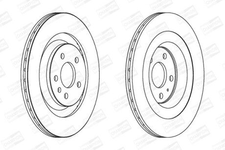 Гальмівний диск зад. Audi Q5 08-17 компл. 2шт CHAMPION 562645CH