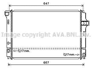Радіатор двигуна (товщина: 16мм) TOYOTA YARIS, YARIS/HATCHBACK 1NZ-FXE 03.12-06.20 AVA COOLING TO2700