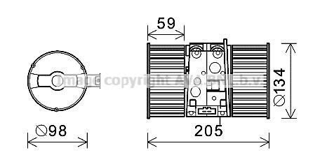 Вентилятор салону RENAULT MEGANE, MEGANE III, MODUS 1.2-2.0D 05.08-03.17 AVA COOLING RT8586