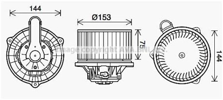 Вентилятор салону HYUNDAI ELANTRA V, ELANTRA VI, EQUUS / CENTENNIAL, I30, KIA CARENS IV, CEED, CERATO III, PRO CEED 1.0-5.0 03.09- AVA COOLING HY8450