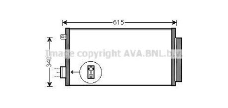 Конденсатор кондиціонера (з осушувачем) FIAT 500L, TIPO 1.4 09.12- AVA COOLING FTA5412D