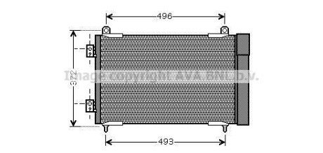 Конденсатор кондиціонера (з осушувачем) PEUGEOT 206 1.6D 05.04- AVA COOLING PEA5258D