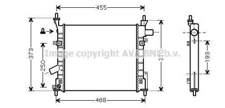 Радіатор, охолодження двигуна AVA COOLING FD2372