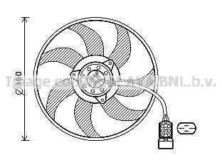 Вентилятор радіатора OPEL COMBO TOUR, COMBO/MINIVAN, CORSA C, CORSA C/HATCHBACK, TIGRA Y13DT-Z17DTH 06.03- AVA COOLING OL7671