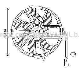Вентилятор радіатора MERCEDES A (W169), B SPORTS TOURER (W245) M266.920-OM640.942 09.04-06.12 AVA COOLING MS7656