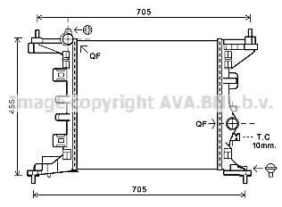 Радіатор, охолодження двигуна AVA COOLING OL2568