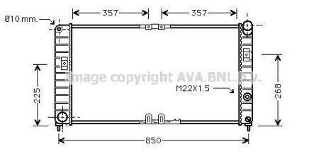 Радіатор, охолодження двигуна AVA COOLING OL2285