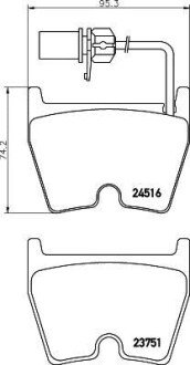 Комплект гальмівних колодок передн, AUDI A4 B7, A5, A6 C5, R8, R8 SPYDER LAMBORGHINI GALLARDO, MURCIÉLAGO 4.2-6.2 11.01- TEXTAR 2451601