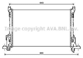 Радіатор двигуна (мкпп) FIAT TALENTO, OPEL VIVARO B, RENAULT TRAFIC III 1.6D/2.0D 05.14- AVA COOLING RT2623