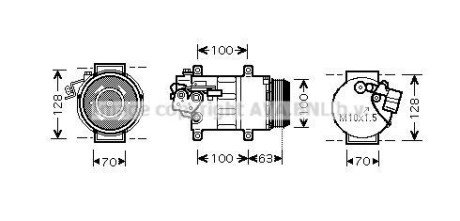 Компресор кондиціонера MERCEDES A (W169), B SPORTS TOURER (W245) 2.0D 09.04-06.12 AVA COOLING MSAK404