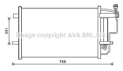 Конденсатор кондиціонера (з осушувачем) MAZDA 3 1.6-2.3 12.08-09.14 AVA COOLING MZ5242D