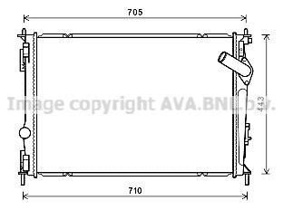 Радіатор двигуна NISSAN QASHQAI +2, QASHQAI I 1.6D 07.11-04.14 AVA COOLING DNA2419 (фото 1)