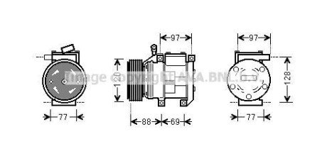 Компресор кондиціонера KIA SORENTO I 2.5D 08.02-12.11 AVA COOLING KAAK117