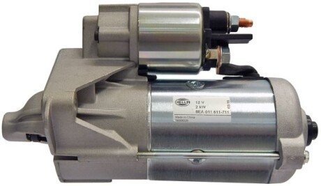 Стартер (12В, 2кВт, новий із заставою) MERCEDES MARCO POLO CAMPER (W447), VITO MIXTO (DOUBLE CABIN), VITO TOURER (W447), VITO (W447), NISSAN QASHQAI +2, QASHQAI I, QASHQAI II 1.6D/1.7D 04.11- HELLA 8EA011611711