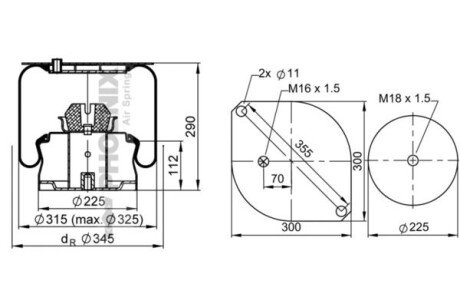 Кожух пневматической рессоры PHOENIX 1E26A13