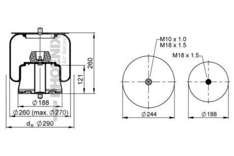 Кожух пневматической рессоры PHOENIX 1E161