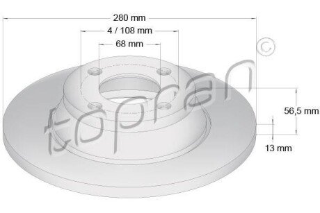 Гальмівний диск TOPRAN / HANS PRIES 104415