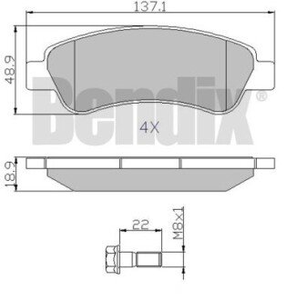 КОЛОДКИ ТОРМОЗНЫЕ FIAT DUCATO 06> ЗАД БЕЗ ДАТЧИКА Bendix 510562