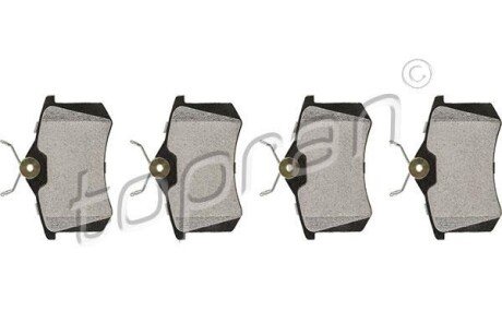 Комплект гальмівних накладок, дискове гальмо TOPRAN / HANS PRIES 701162