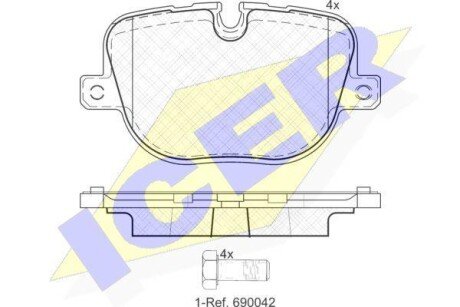 Комплект гальмівних колодок (дискових) ICER 181952