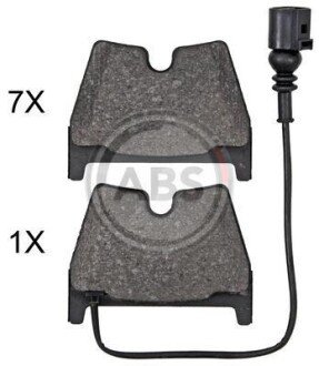 Комплект гальмівних накладок, дискове гальмо A.B.S. 35112