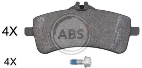 Комплект гальмівних накладок, дискове гальмо A.B.S. 35076