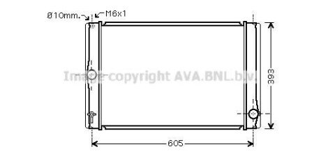 Радіатор, система охолодження двигуна AVA COOLING TOA2400